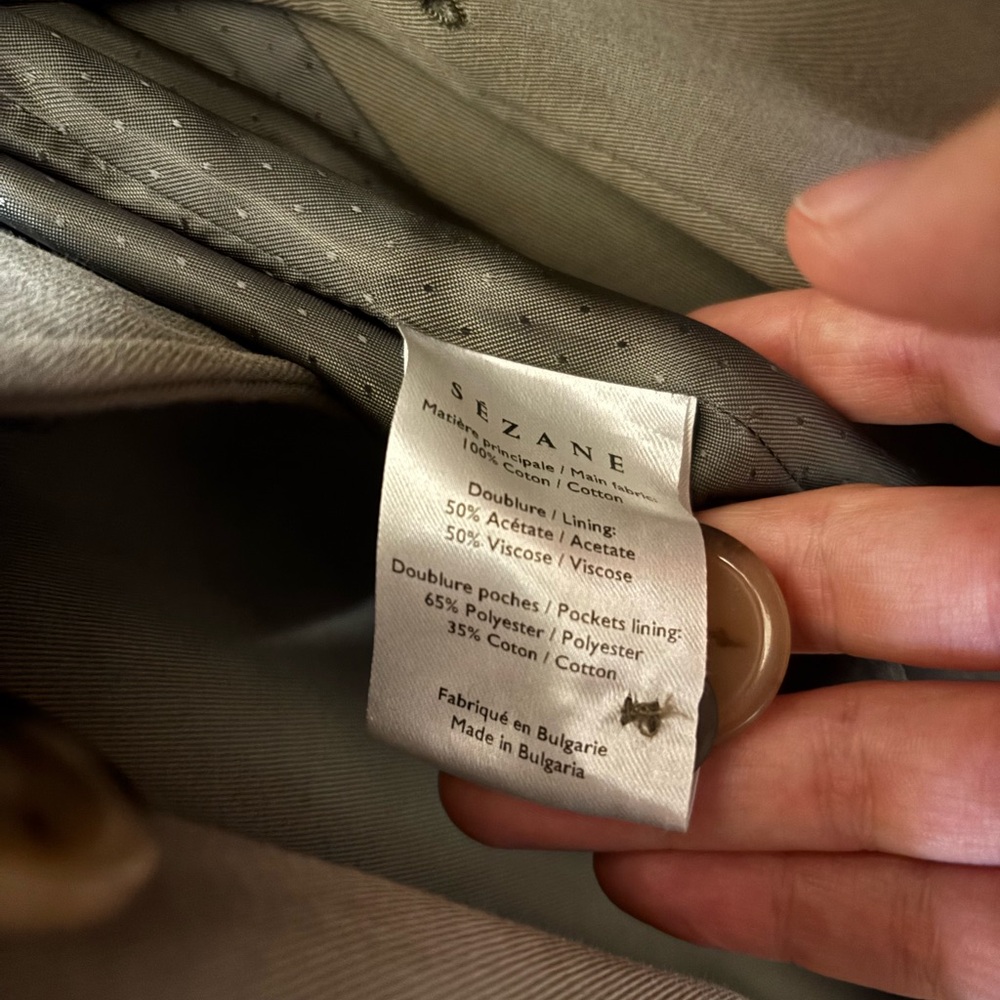 Sezane Olive Trench Coat - Picture 5 of 5